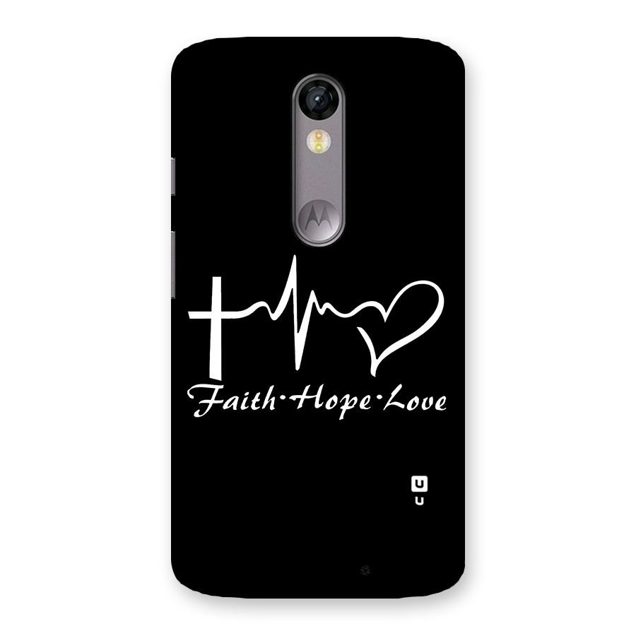 Faith Hope Love Heart Sign Back Case for Moto X Force