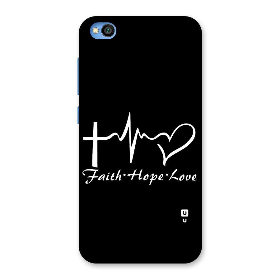 Faith Hope Love Heart Sign Back Case for Redmi Go