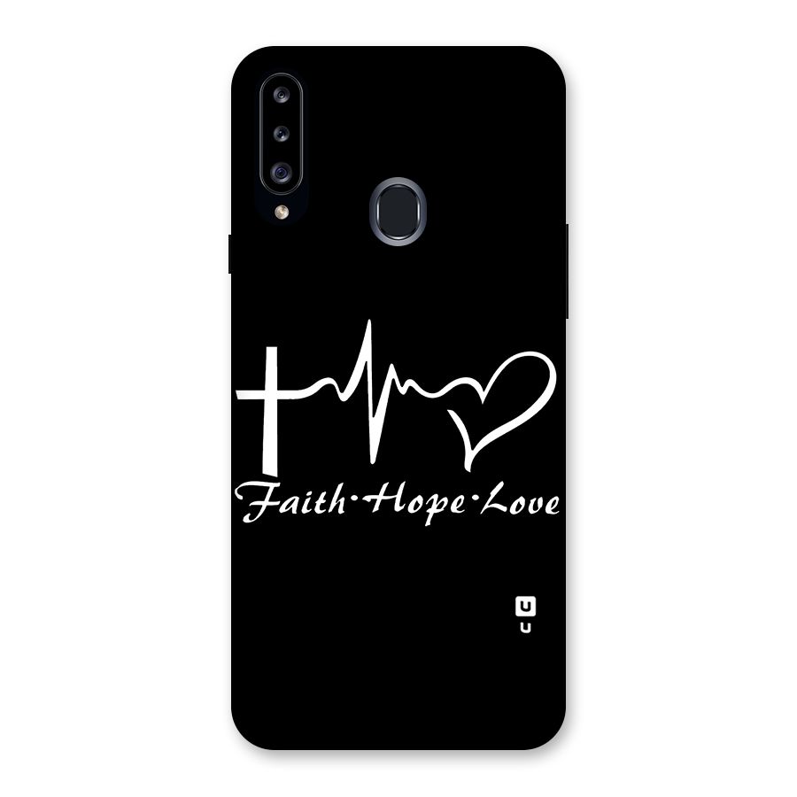 Faith Hope Love Heart Sign Back Case for Samsung Galaxy A20s