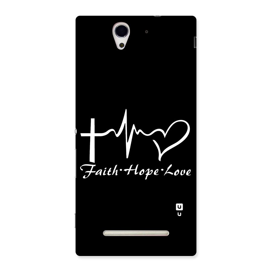 Faith Hope Love Heart Sign Back Case for Sony Xperia C3