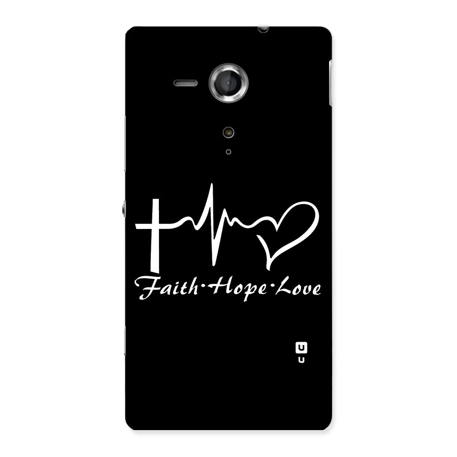 Faith Hope Love Heart Sign Back Case for Sony Xperia SP