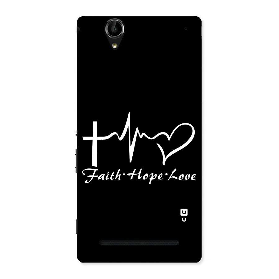 Faith Hope Love Heart Sign Back Case for Sony Xperia T2