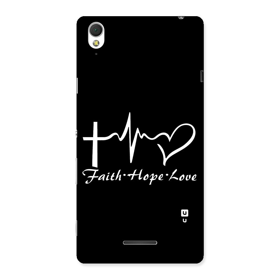 Faith Hope Love Heart Sign Back Case for Sony Xperia T3