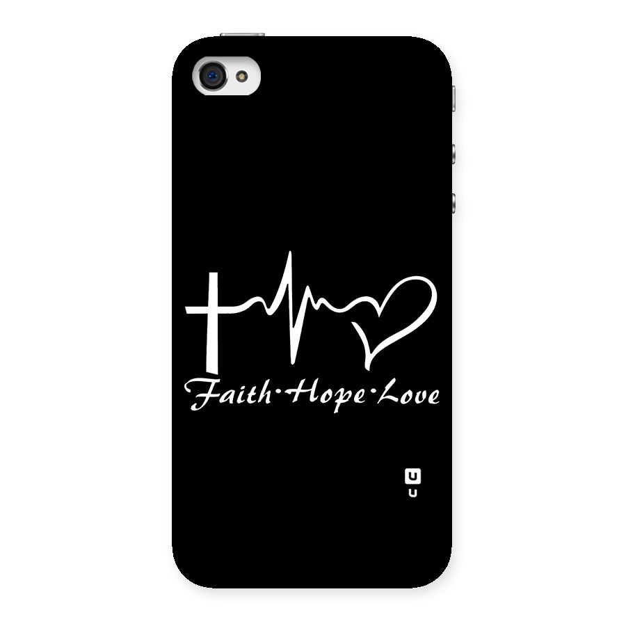 Faith Hope Love Heart Sign Back Case for iPhone 4 4s
