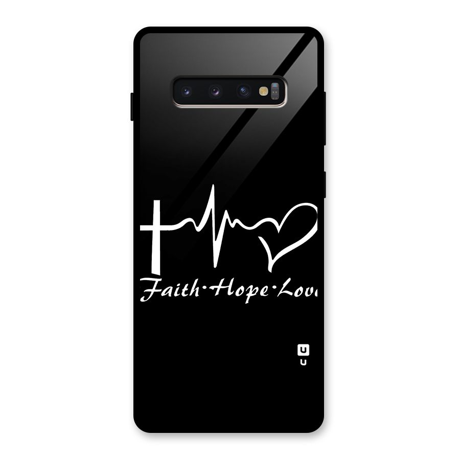 Faith Hope Love Heart Sign Glass Back Case for Galaxy S10 Plus