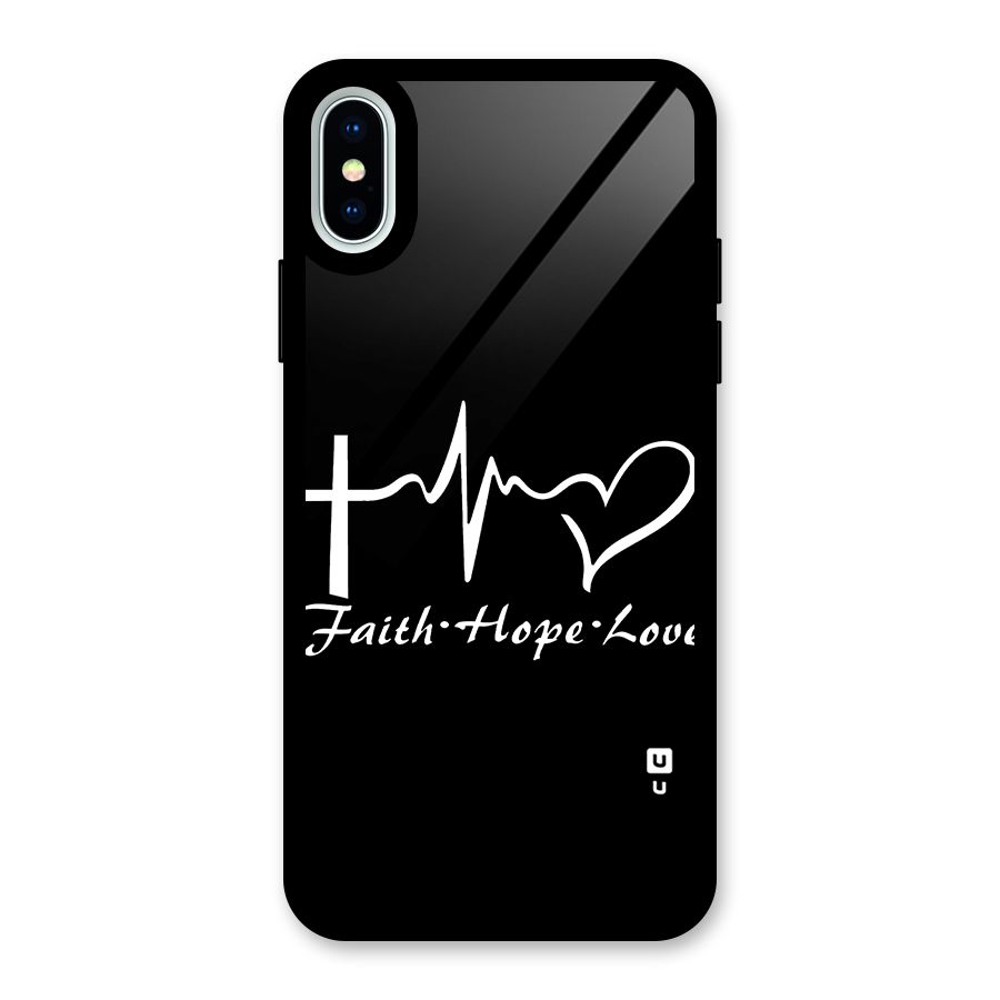 Faith Hope Love Heart Sign Glass Back Case for iPhone XS