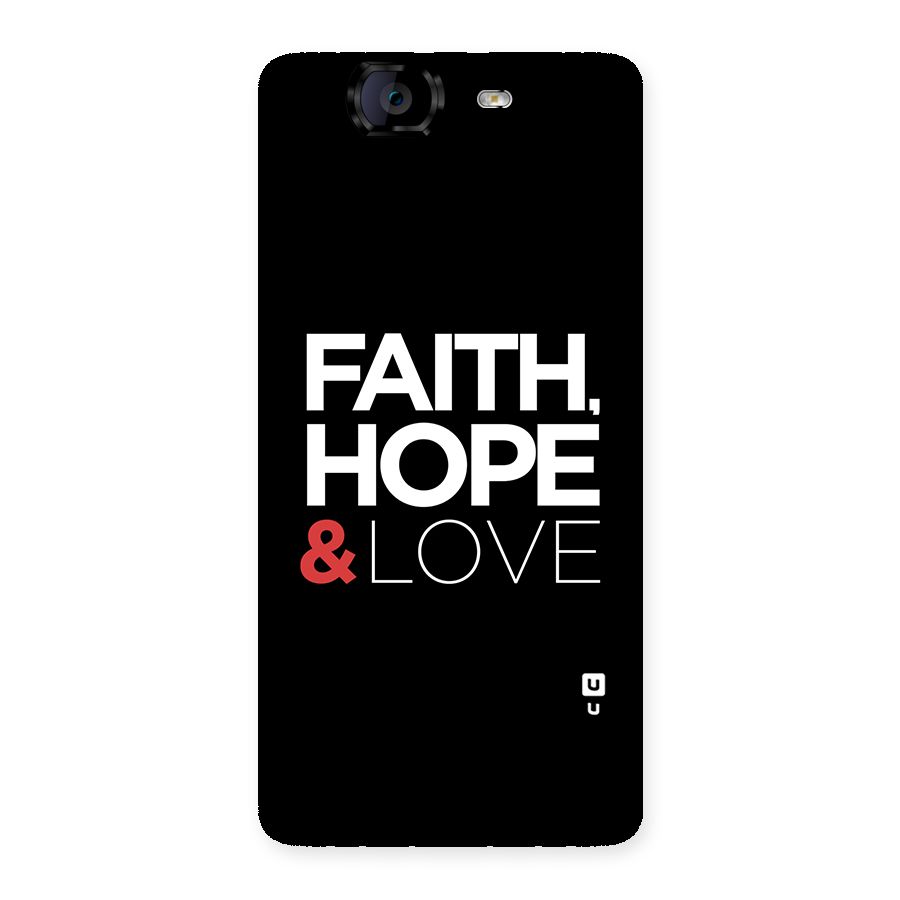 Faith Hope and Love Typography Back Case for Canvas Knight A350