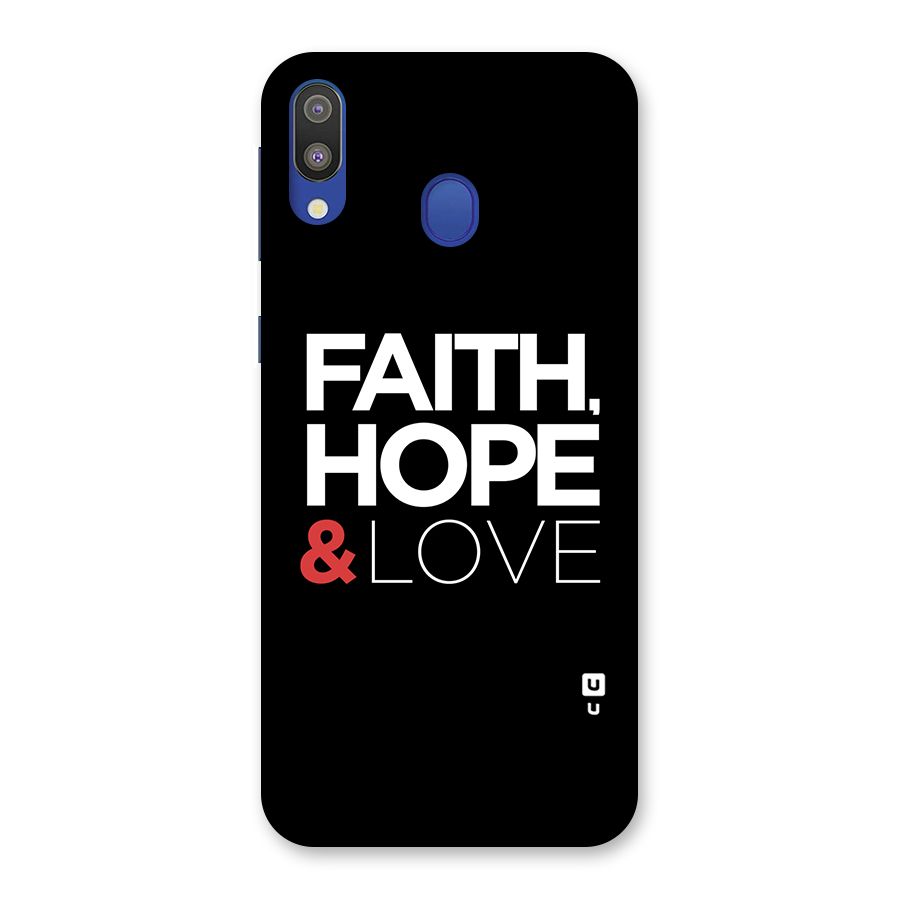 Faith Hope and Love Typography Back Case for Galaxy M20
