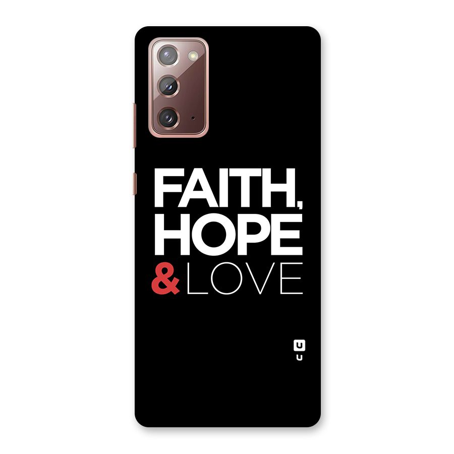 Faith Hope and Love Typography Back Case for Galaxy Note 20