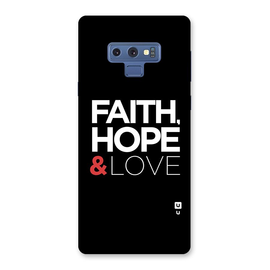 Faith Hope and Love Typography Back Case for Galaxy Note 9