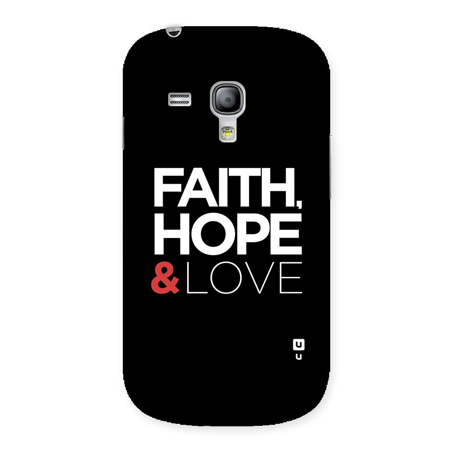 Faith Hope and Love Typography Back Case for Galaxy S3 Mini