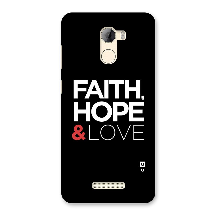 Faith Hope and Love Typography Back Case for Gionee A1 LIte