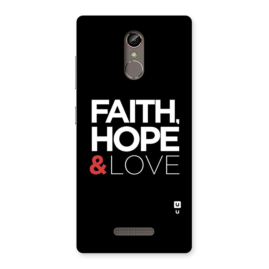 Faith Hope and Love Typography Back Case for Gionee S6s