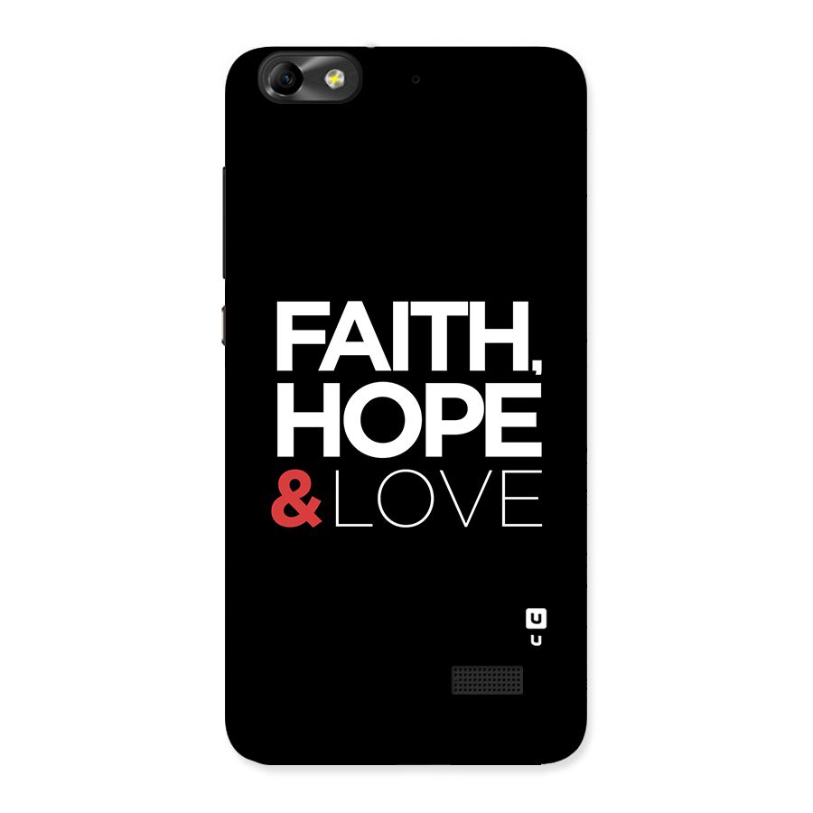 Faith Hope and Love Typography Back Case for Honor 4C
