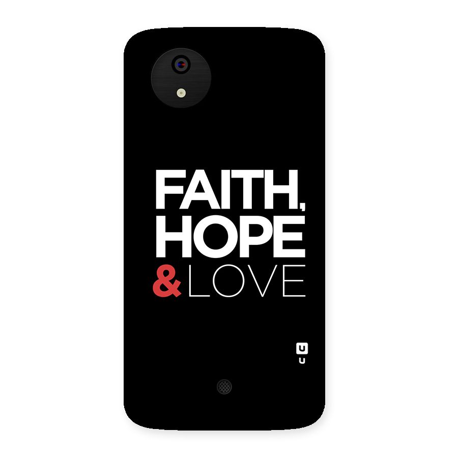 Faith Hope and Love Typography Back Case for Micromax Canvas A1