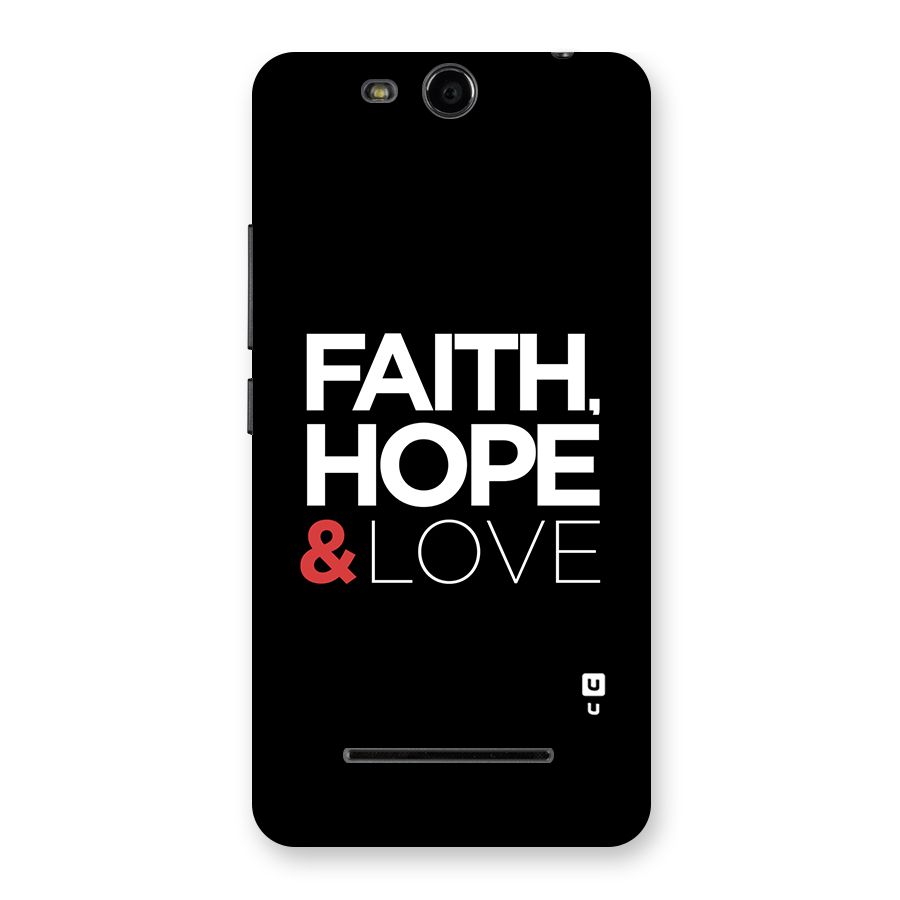 Faith Hope and Love Typography Back Case for Micromax Canvas Juice 3 Q392