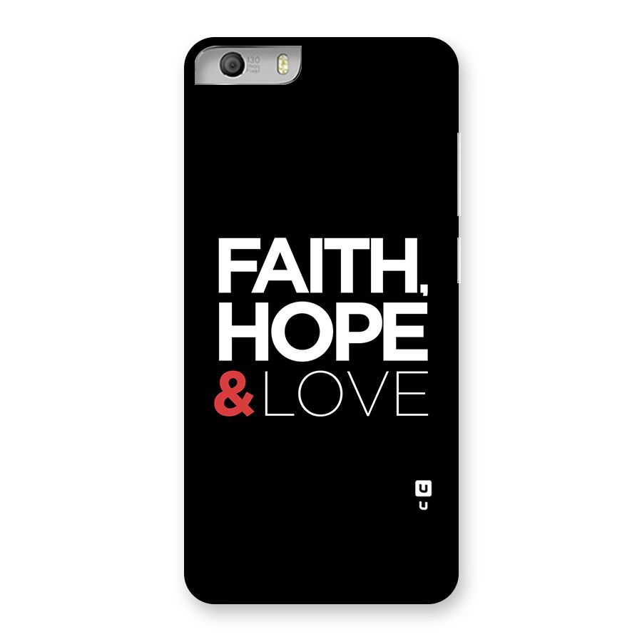 Faith Hope and Love Typography Back Case for Micromax Canvas Knight 2