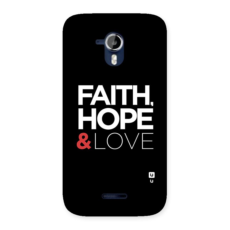 Faith Hope and Love Typography Back Case for Micromax Canvas Magnus A117