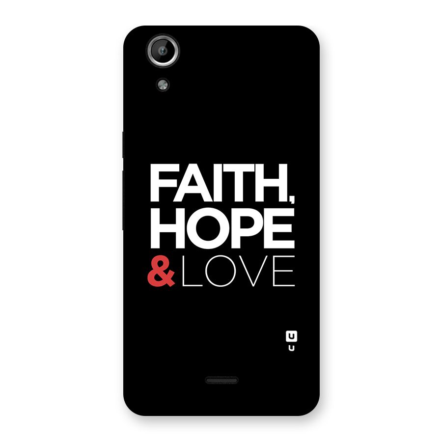 Faith Hope and Love Typography Back Case for Micromax Canvas Selfie Lens Q345