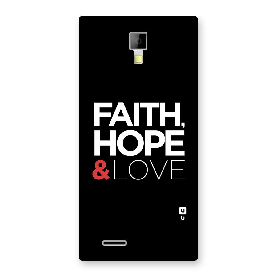 Faith Hope and Love Typography Back Case for Micromax Canvas Xpress A99