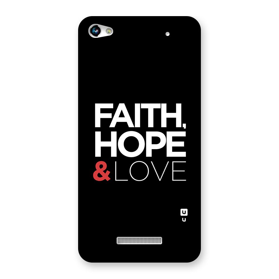 Faith Hope and Love Typography Back Case for Micromax Hue 2