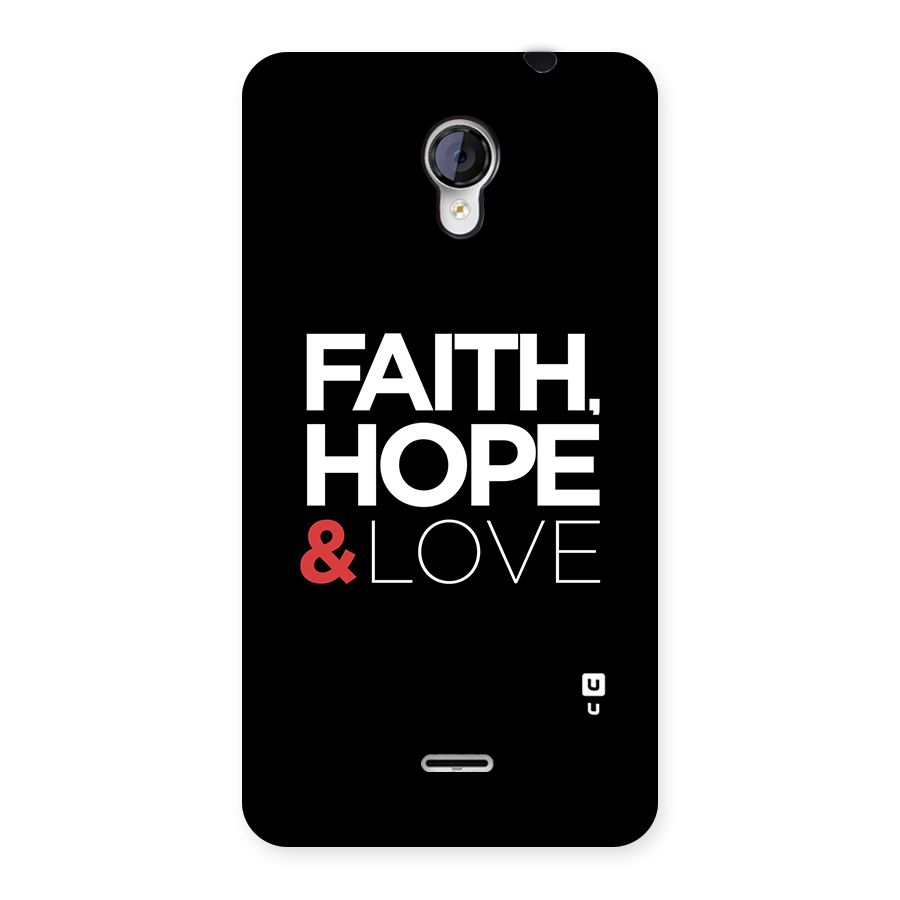 Faith Hope and Love Typography Back Case for Micromax Unite 2 A106