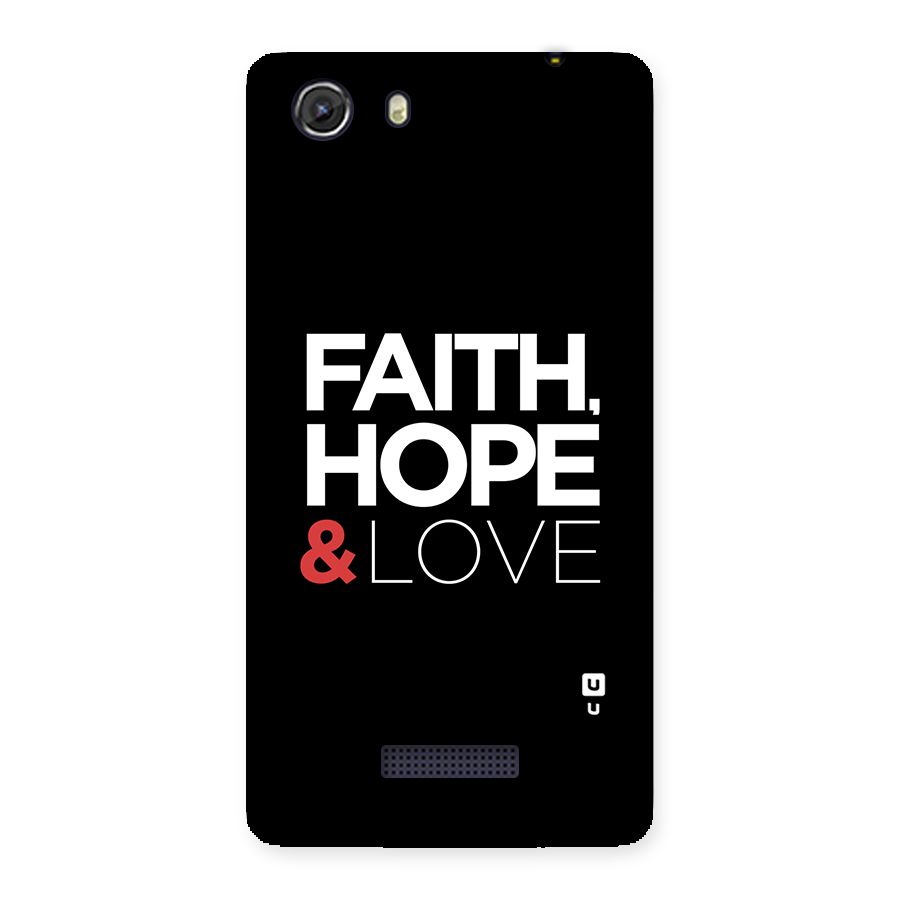 Faith Hope and Love Typography Back Case for Micromax Unite 3