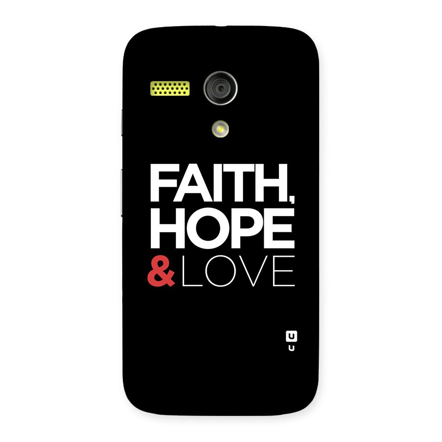 Faith Hope and Love Typography Back Case for Moto G