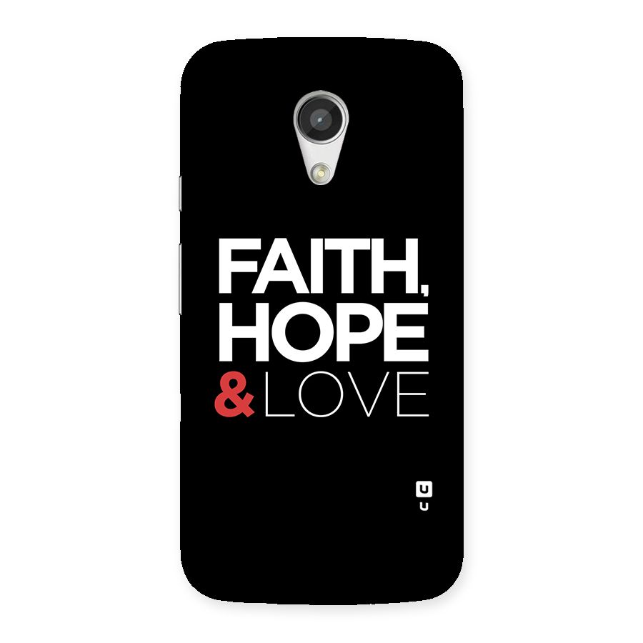 Faith Hope and Love Typography Back Case for Moto G 2nd Gen