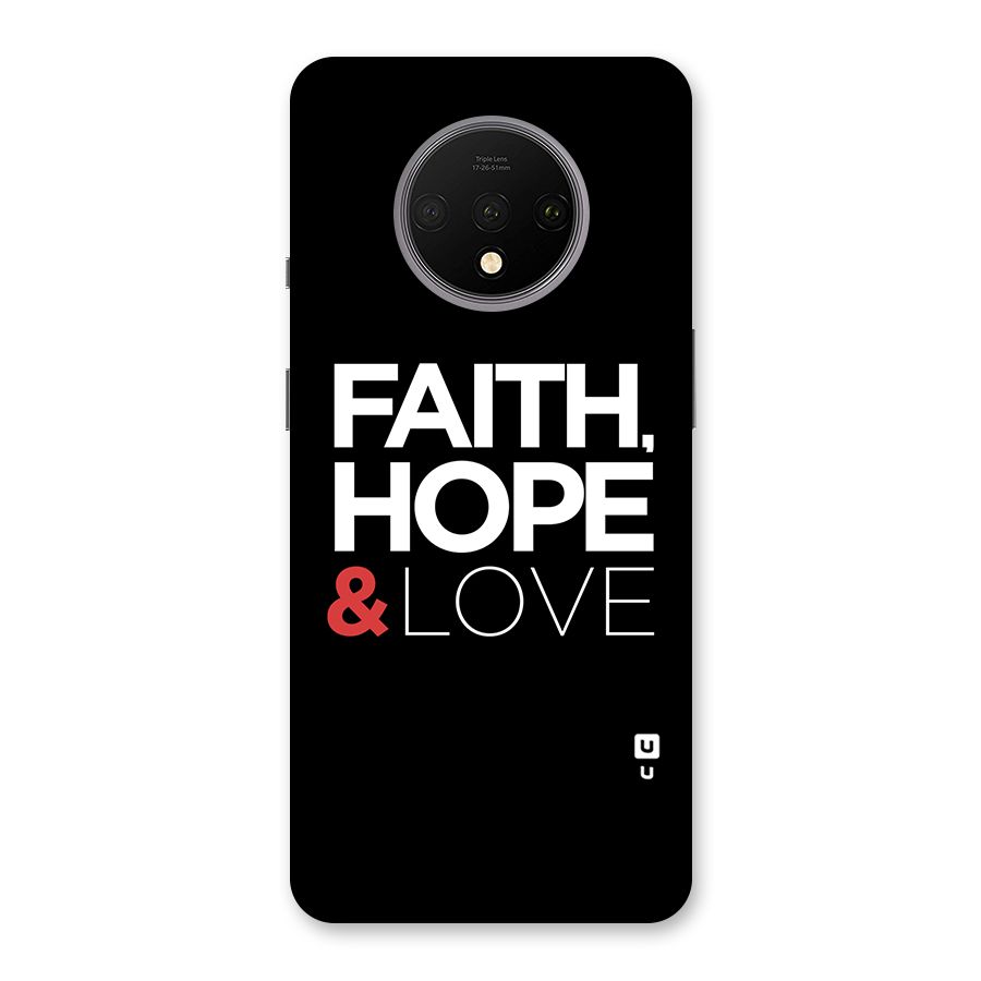 Faith Hope and Love Typography Back Case for OnePlus 7T