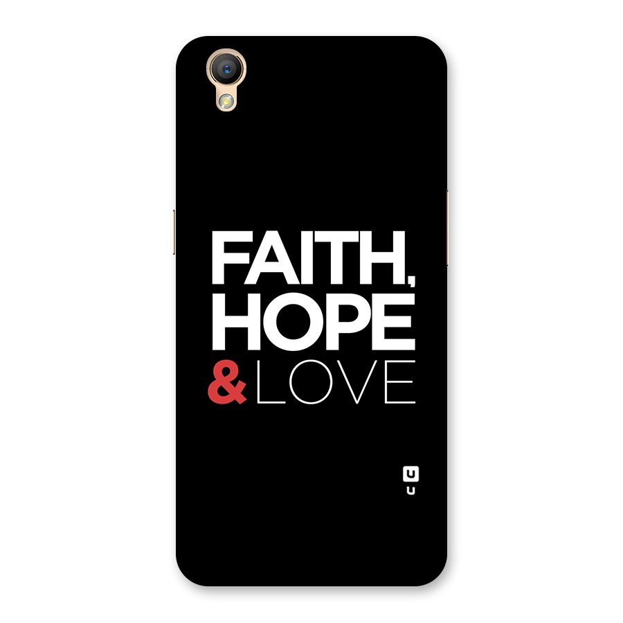 Faith Hope and Love Typography Back Case for Oppo A37