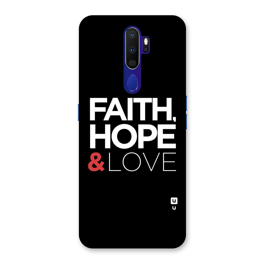 Faith Hope and Love Typography Back Case for Oppo A9 (2020)