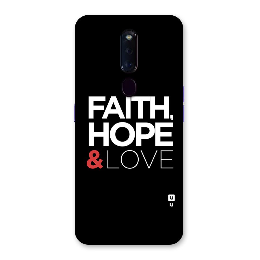 Faith Hope and Love Typography Back Case for Oppo F11 Pro