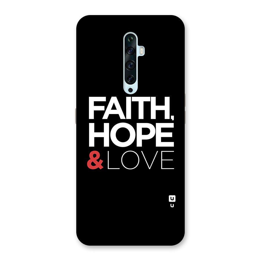 Faith Hope and Love Typography Back Case for Oppo Reno2 F