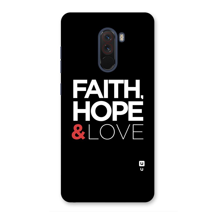 Faith Hope and Love Typography Back Case for Poco F1