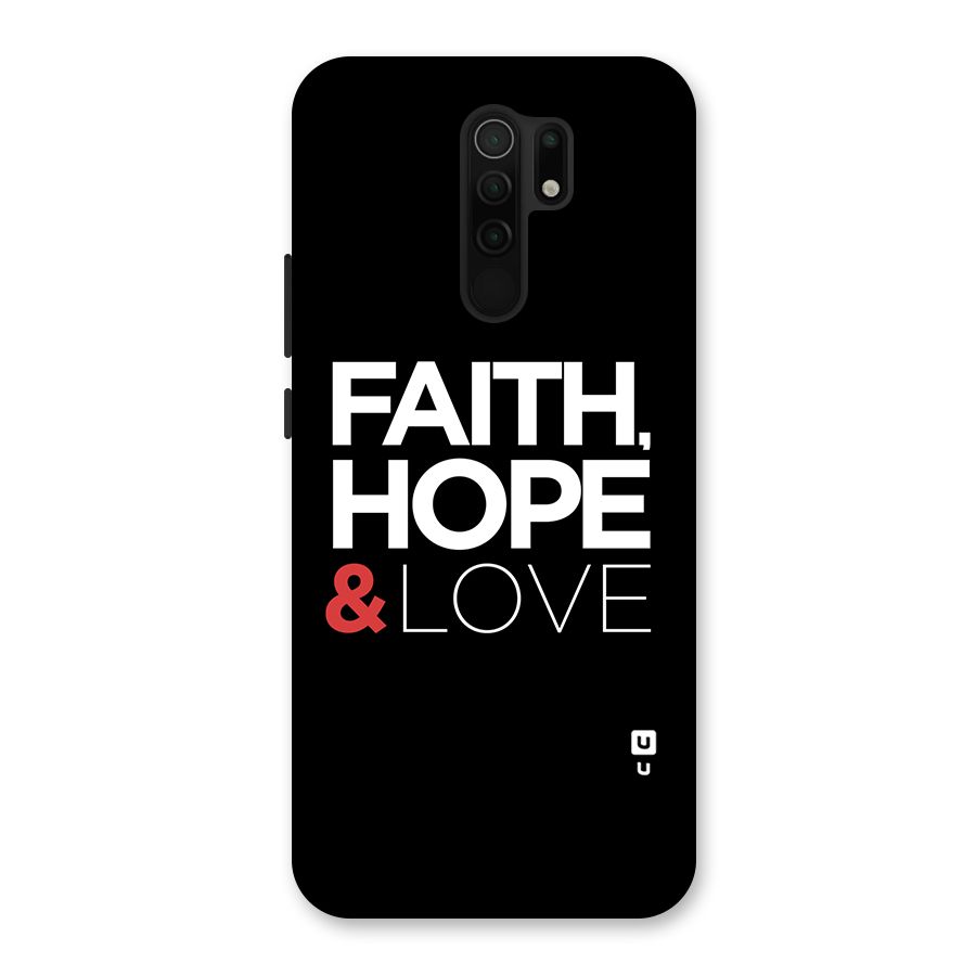 Faith Hope and Love Typography Back Case for Poco M2
