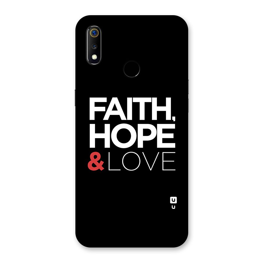 Faith Hope and Love Typography Back Case for Realme 3