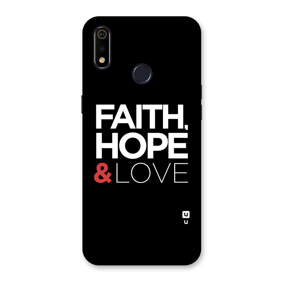 Faith Hope and Love Typography Back Case for Realme 3i