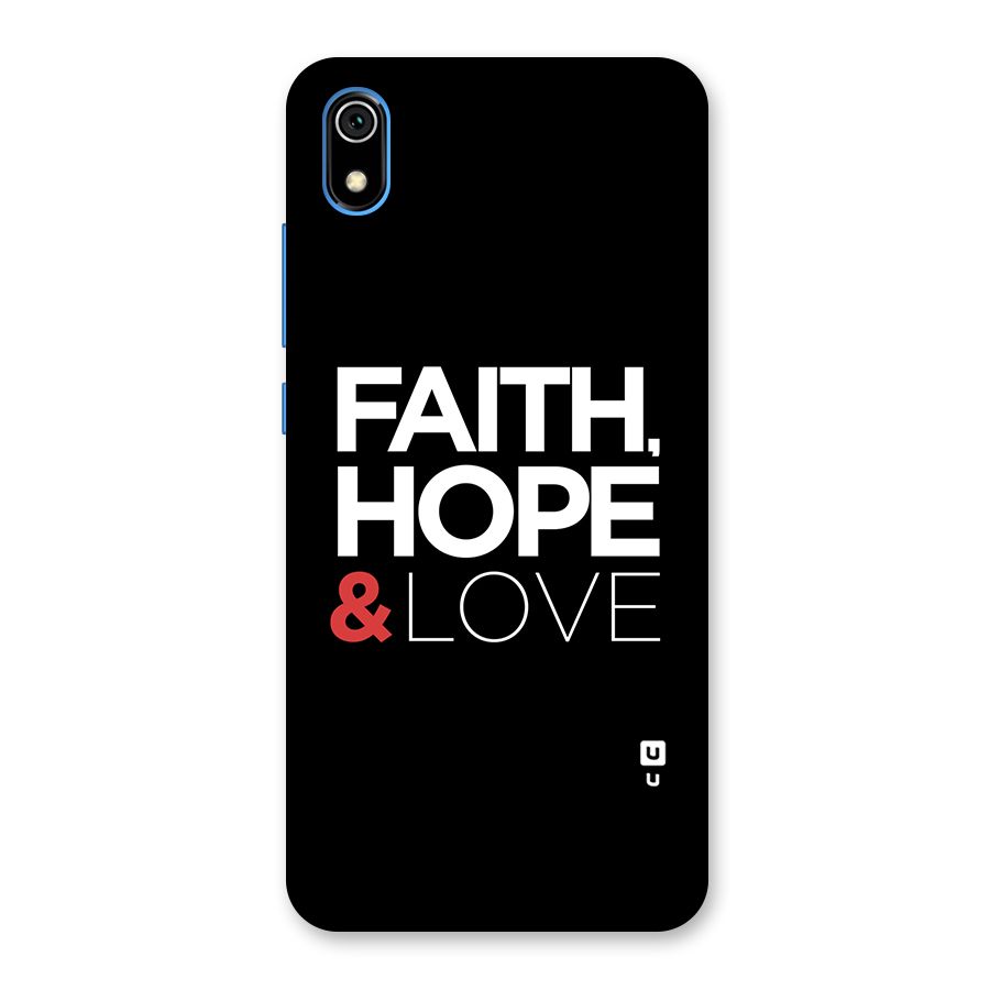 Faith Hope and Love Typography Back Case for Redmi 7A