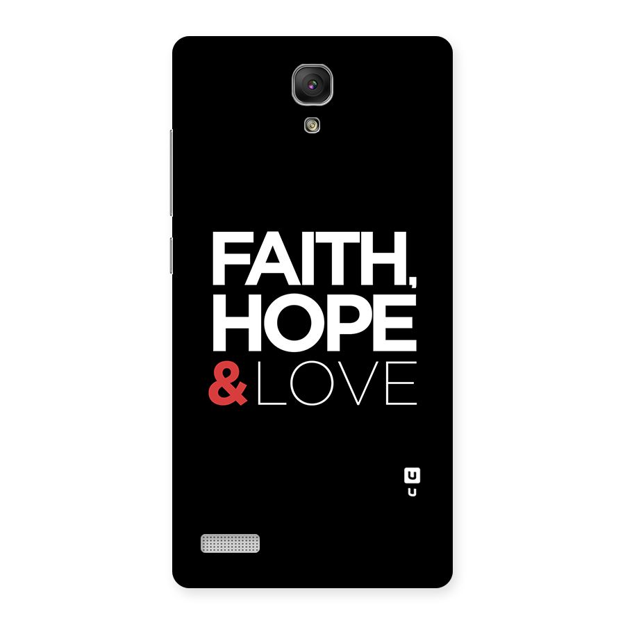 Faith Hope and Love Typography Back Case for Redmi Note