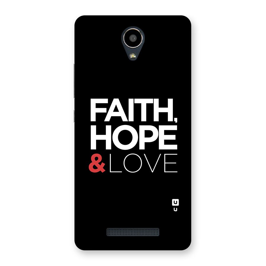 Faith Hope and Love Typography Back Case for Redmi Note 2