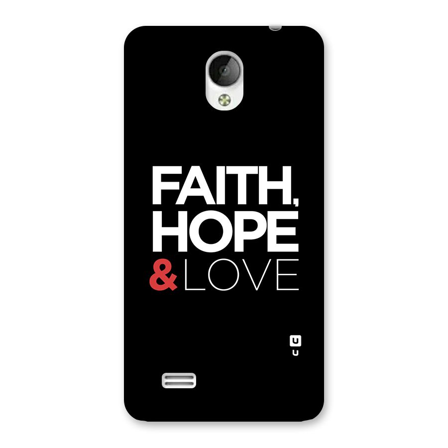 Faith Hope and Love Typography Back Case for Vivo Y21