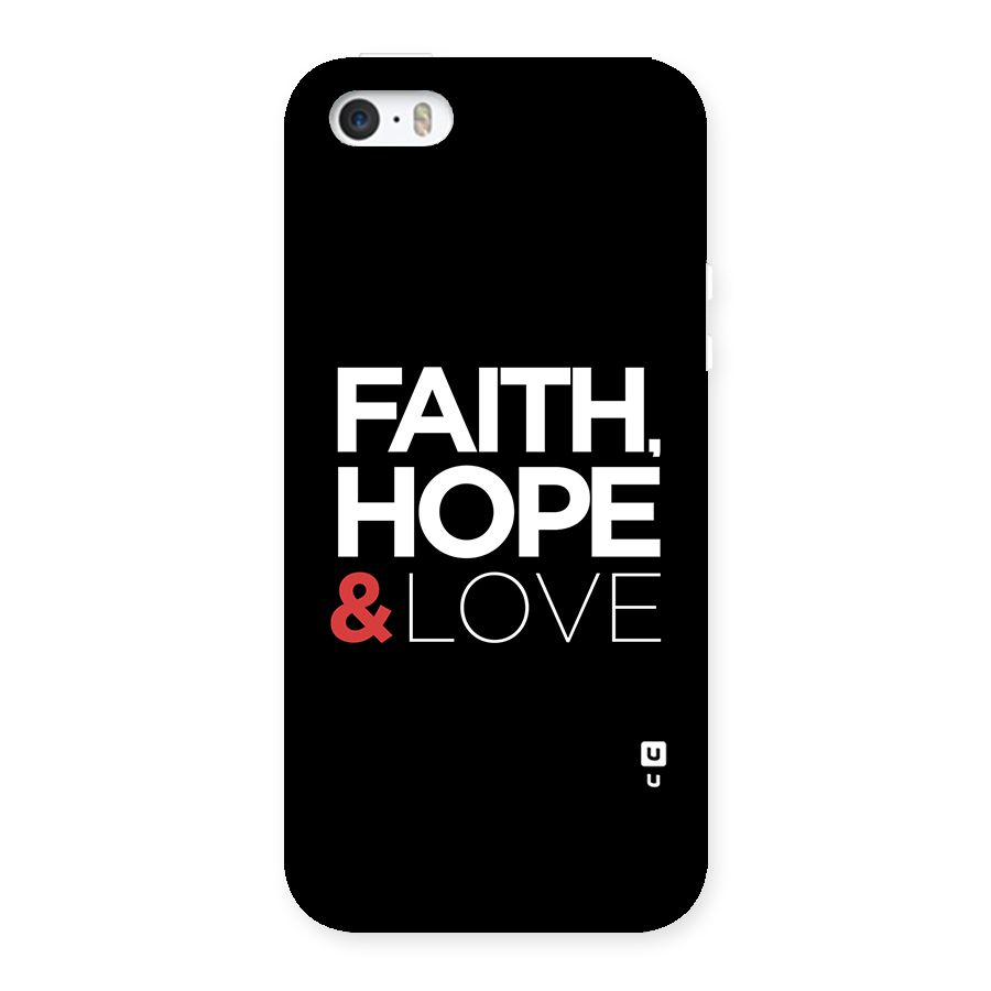 Faith Hope and Love Typography Back Case for iPhone 5 5S