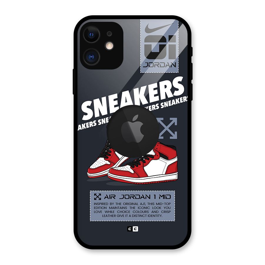 Fantastic Air Shoes Glass Back Case for iPhone 11 Logo Cut