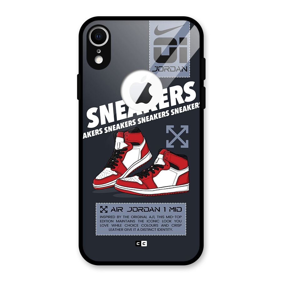 Fantastic Air Shoes Glass Back Case for iPhone XR Logo Cut