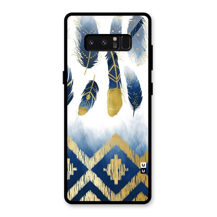 Feathers Beauty Glass Back Case for Galaxy Note 8