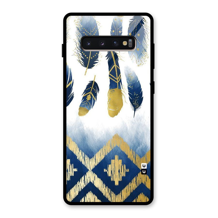 Feathers Beauty Glass Back Case for Galaxy S10 Plus
