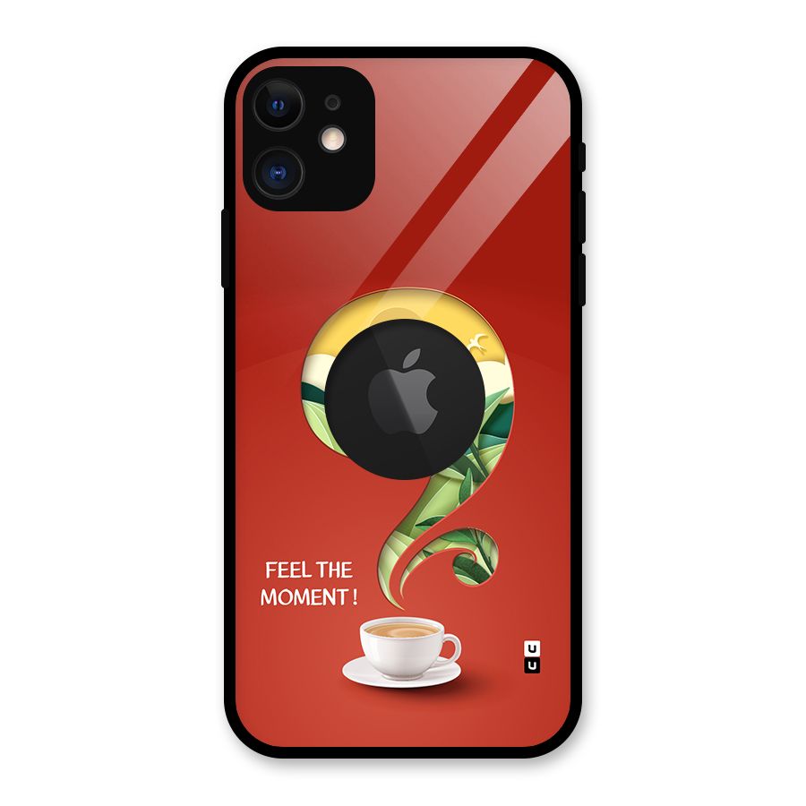 Feel The Moment Glass Back Case for iPhone 11 Logo Cut