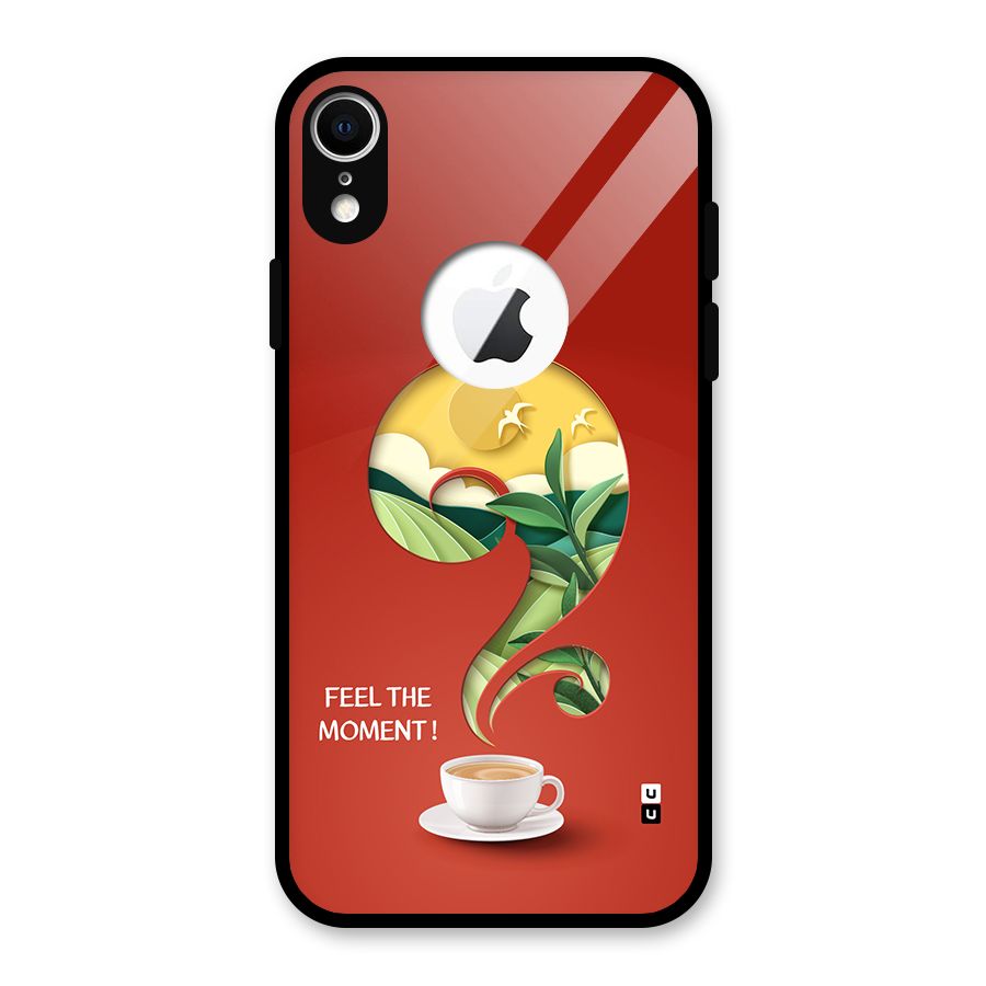 Feel The Moment Glass Back Case for iPhone XR Logo Cut