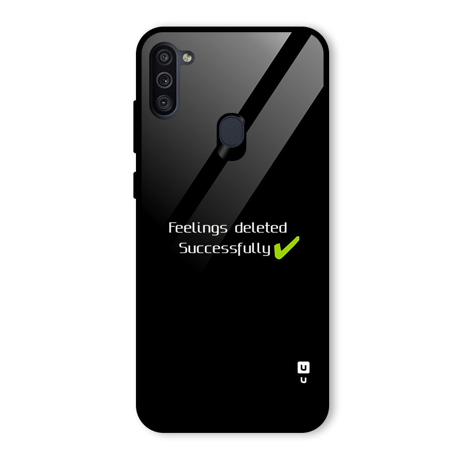 Feelings Deleted Glass Back Case for Galaxy M11